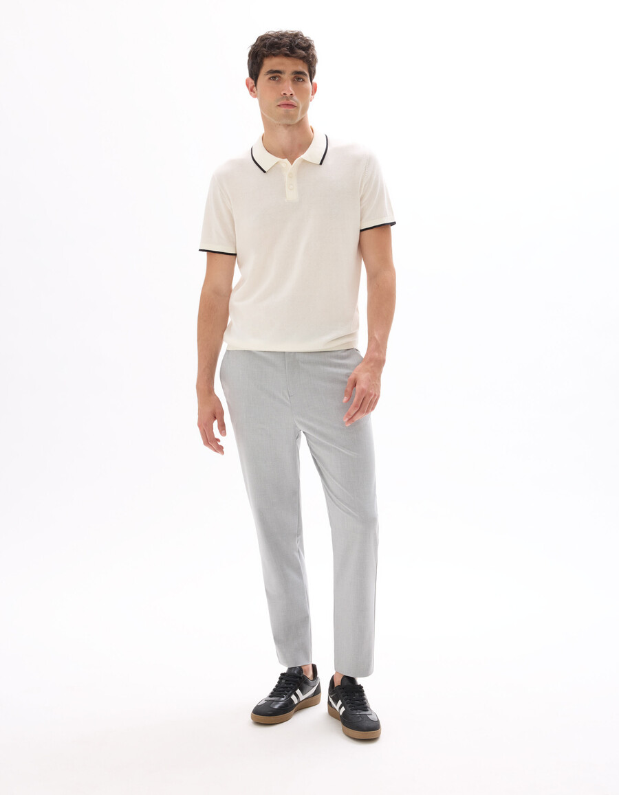 ljusgrå slim fit stretchbyxor 78 längd