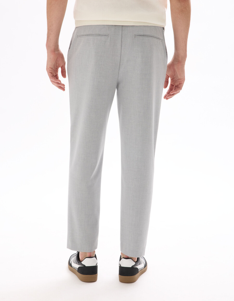 ljusgrå slim fit stretchbyxor 78 längd