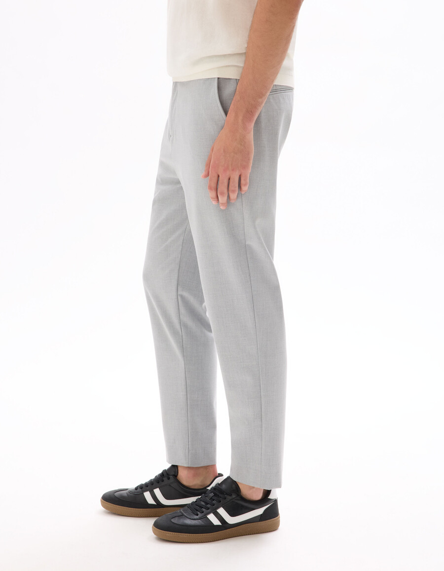 ljusgrå slim fit stretchbyxor 78 längd