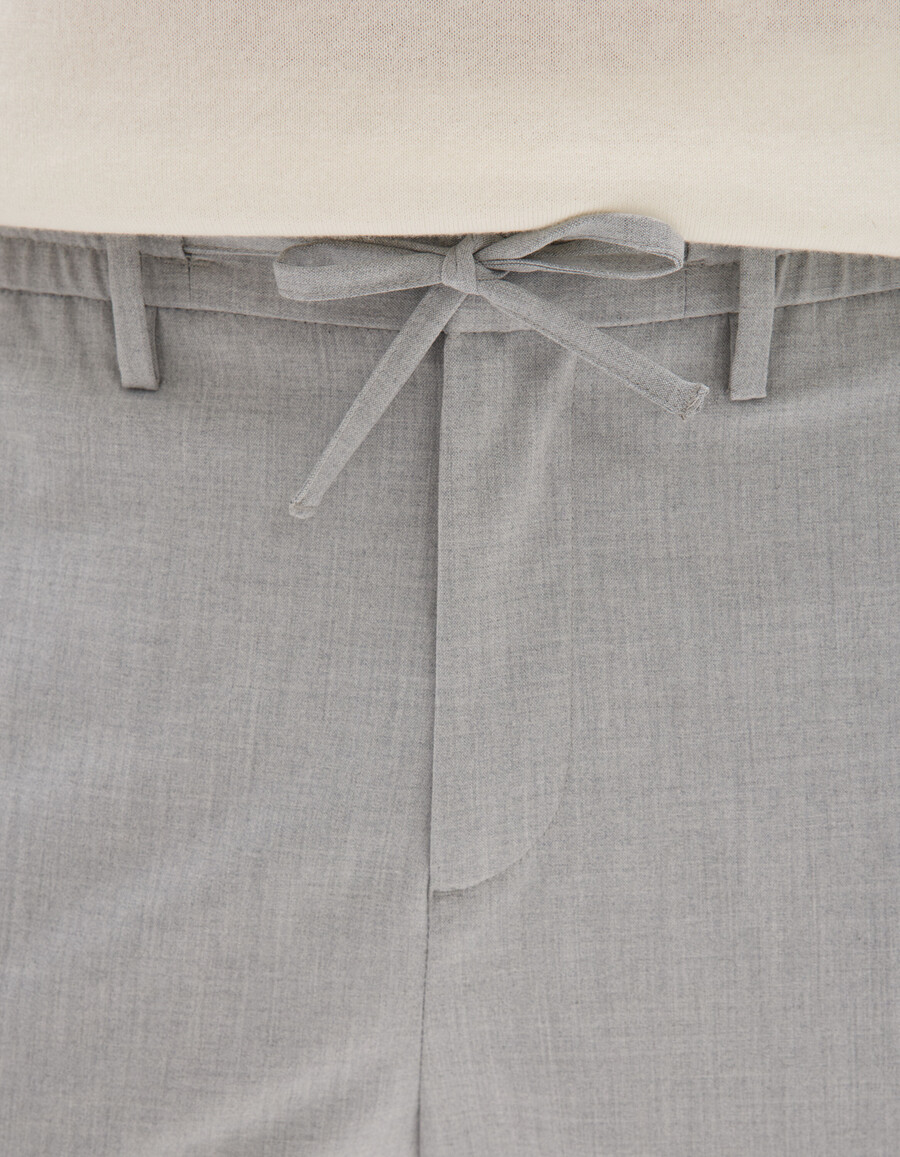 ljusgrå slim fit stretchbyxor 78 längd