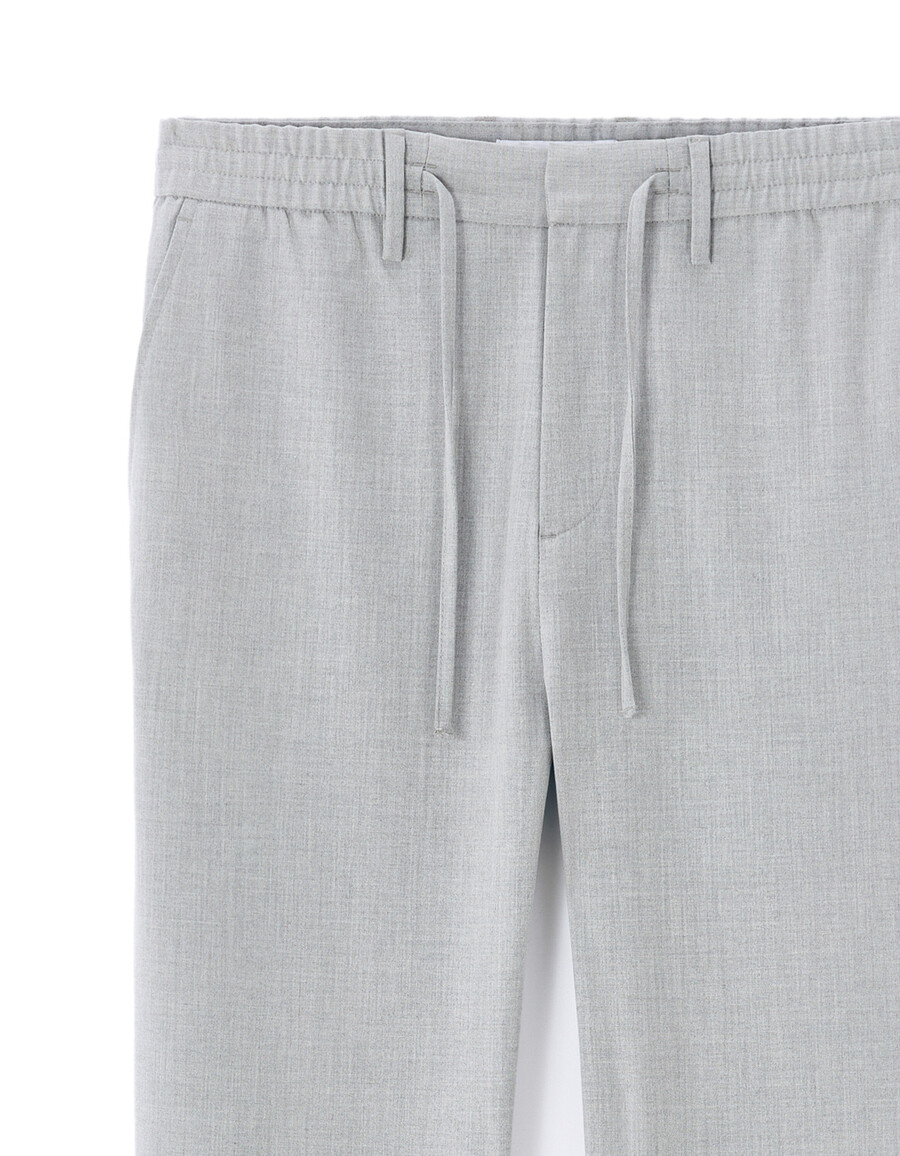 ljusgrå slim fit stretchbyxor 78 längd