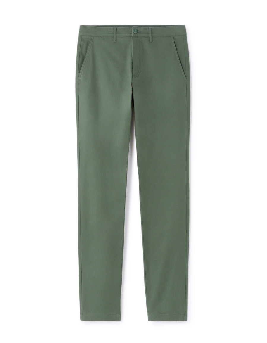 slimmade chinobyxor i stretchig bomull