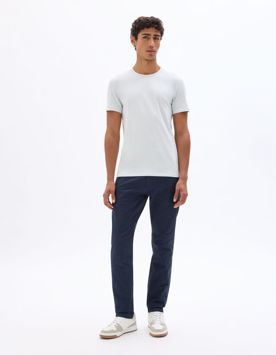 slim-fit chinobyxor i stretchig bomull kortlång längd