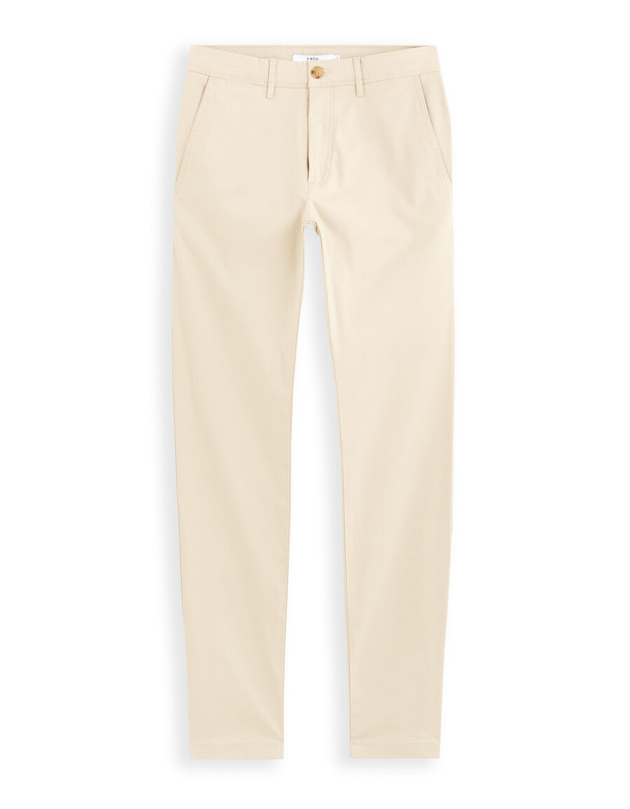 slim-fit chinobyxor i stretchig bomull kortlång längd