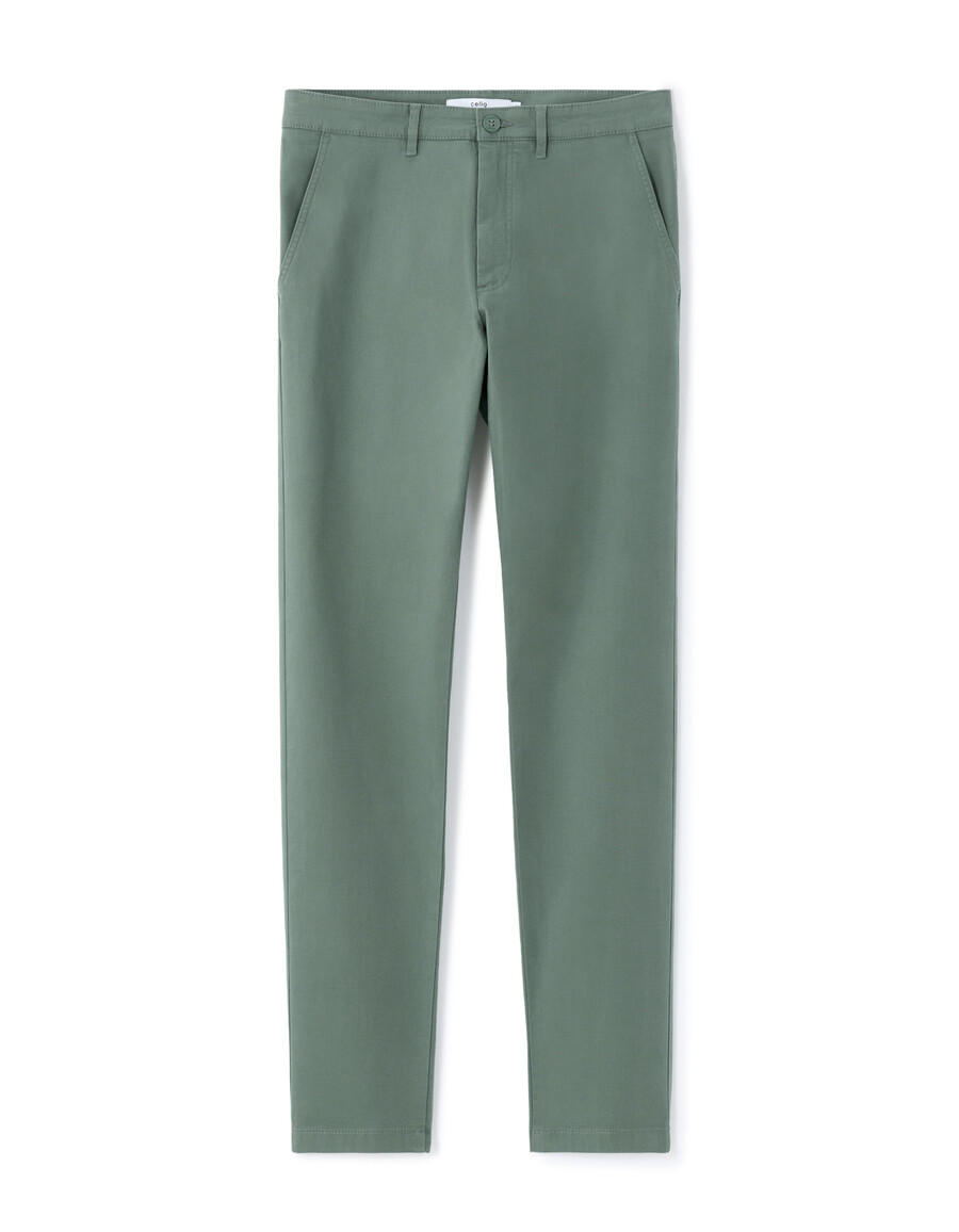 slim fit stretchiga chinosbyxor i bomull