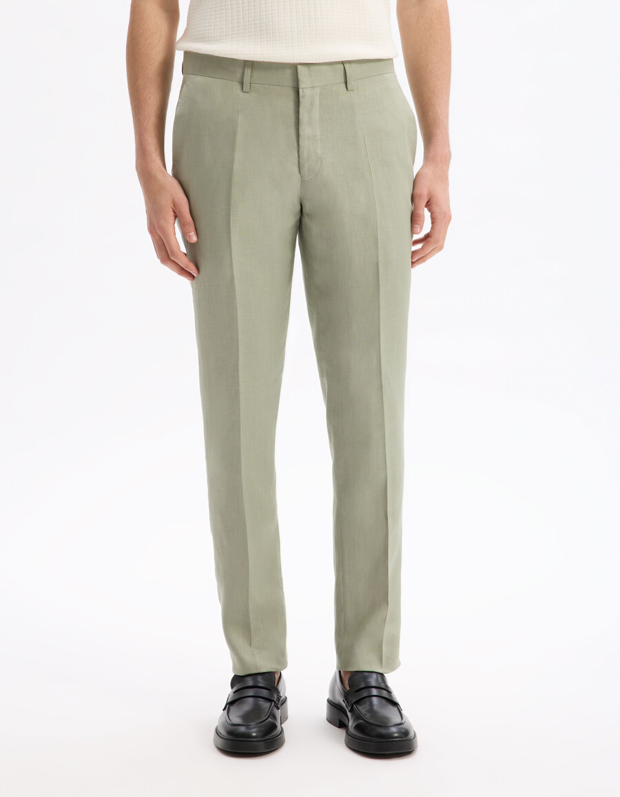 slim fit kostymbyxor 100 linne