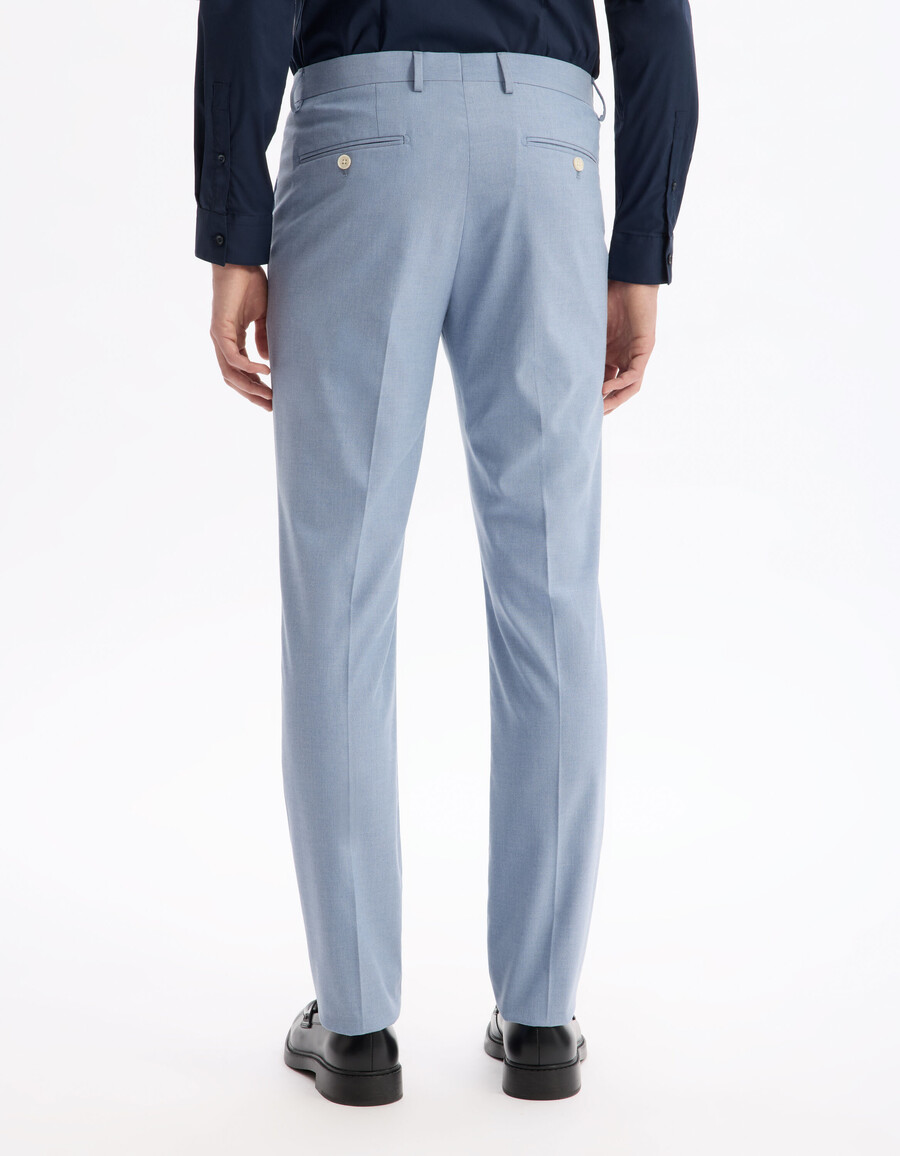 slimmade stretchiga kostymbyxor med chambray-mönster