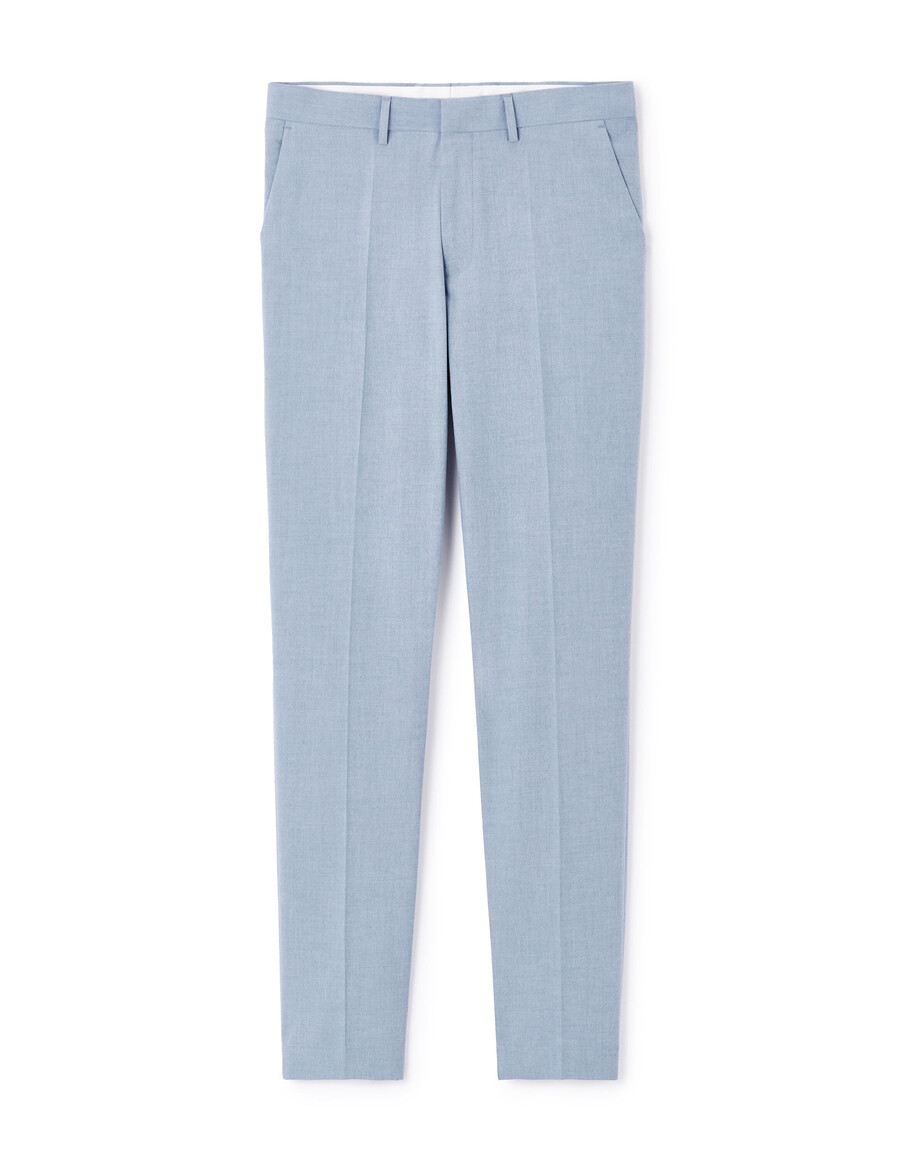 slimmade stretchiga kostymbyxor med chambray-mönster