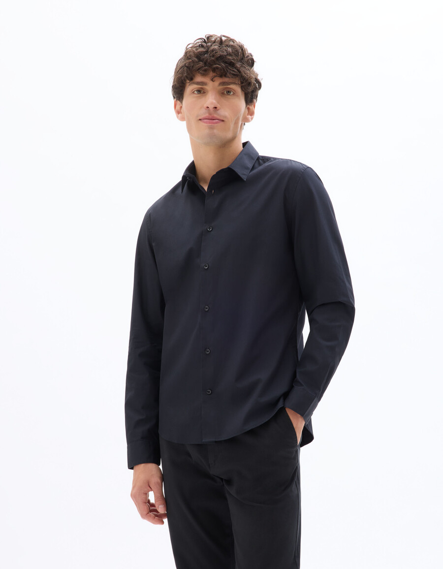 slim fit-skjorta 100 bomullspoplin