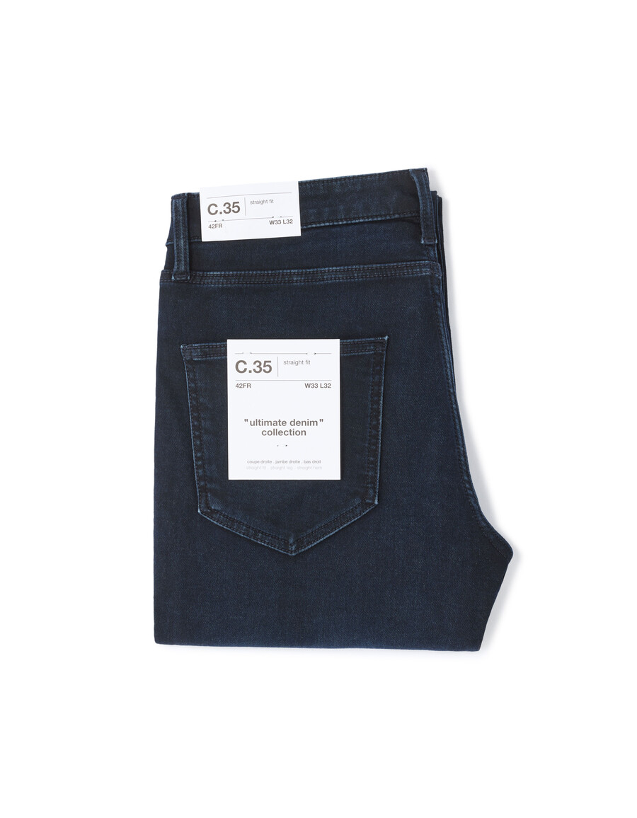 jean c.35 rak stretchstickad 3 längder