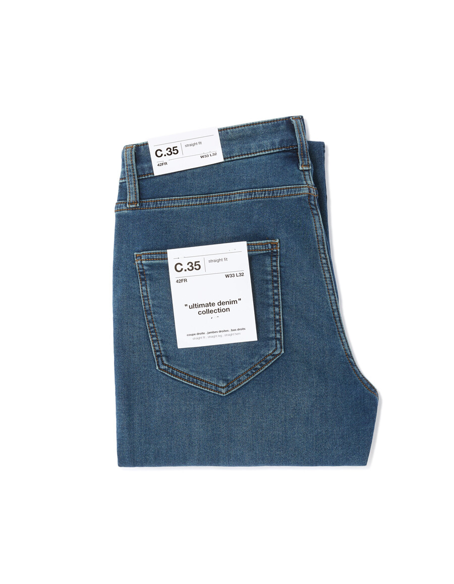 jean c.35 rak stretchstickad 3 längder