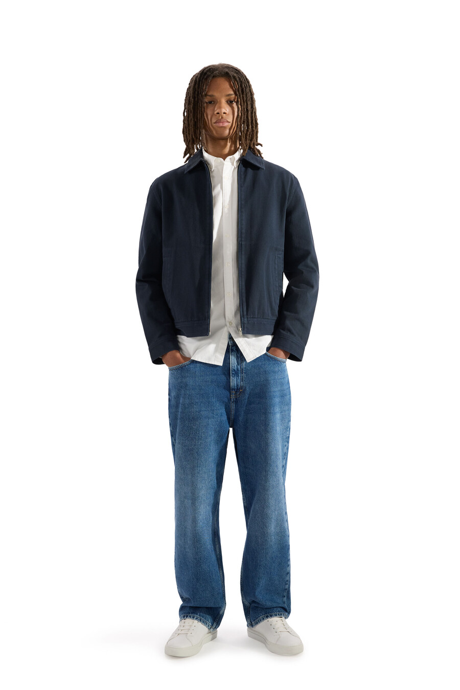 baggy stretchiga bomullsjeans