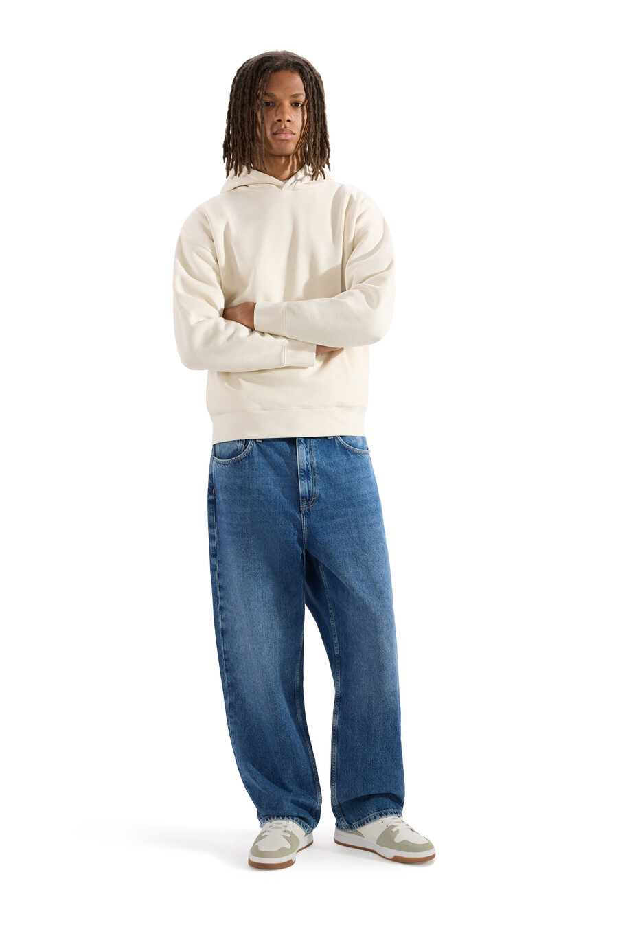 baggy stretchiga bomullsjeans