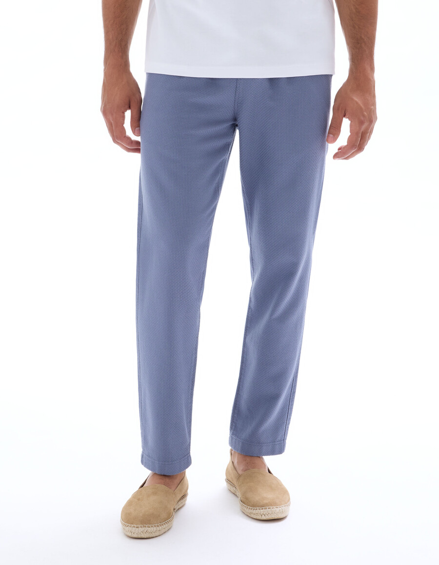 slim-fit texturerade canvasbyxor 100 bomull