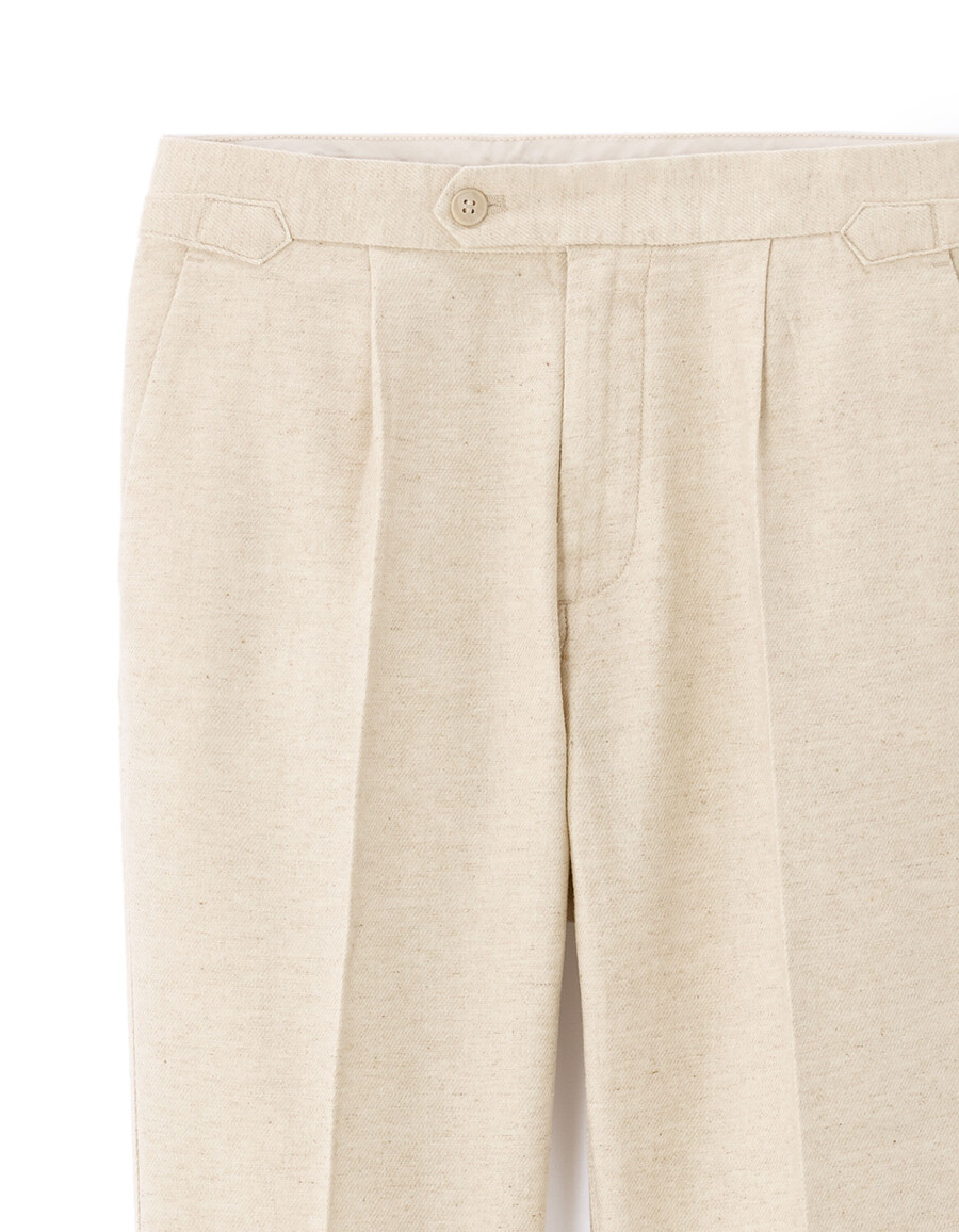 slimmade chinos i bomull och linne