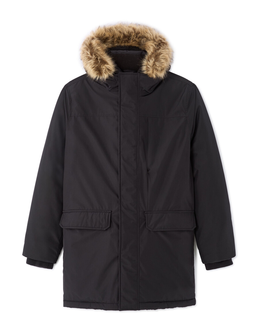 dualtech kallvädersparkas med dun fjädrar och huva