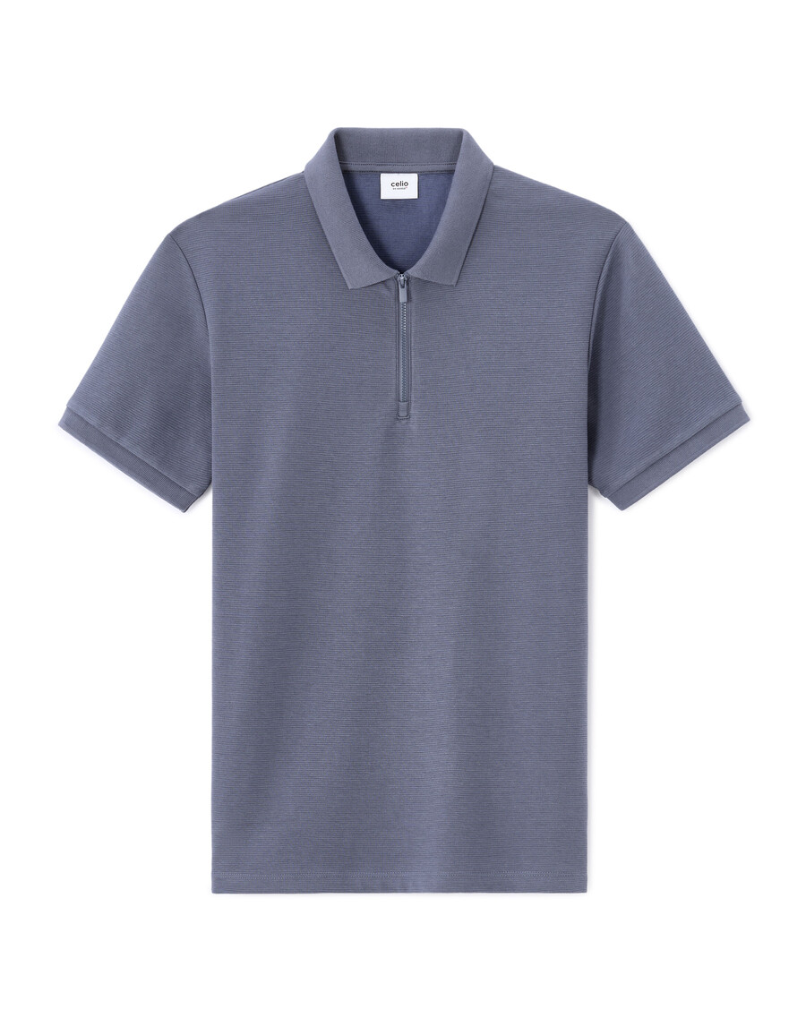 slim fit pikétröja bomullsblandning