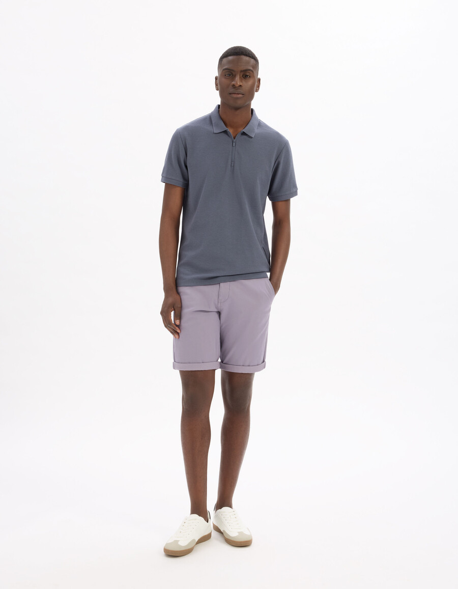 slim fit pikétröja bomullsblandning