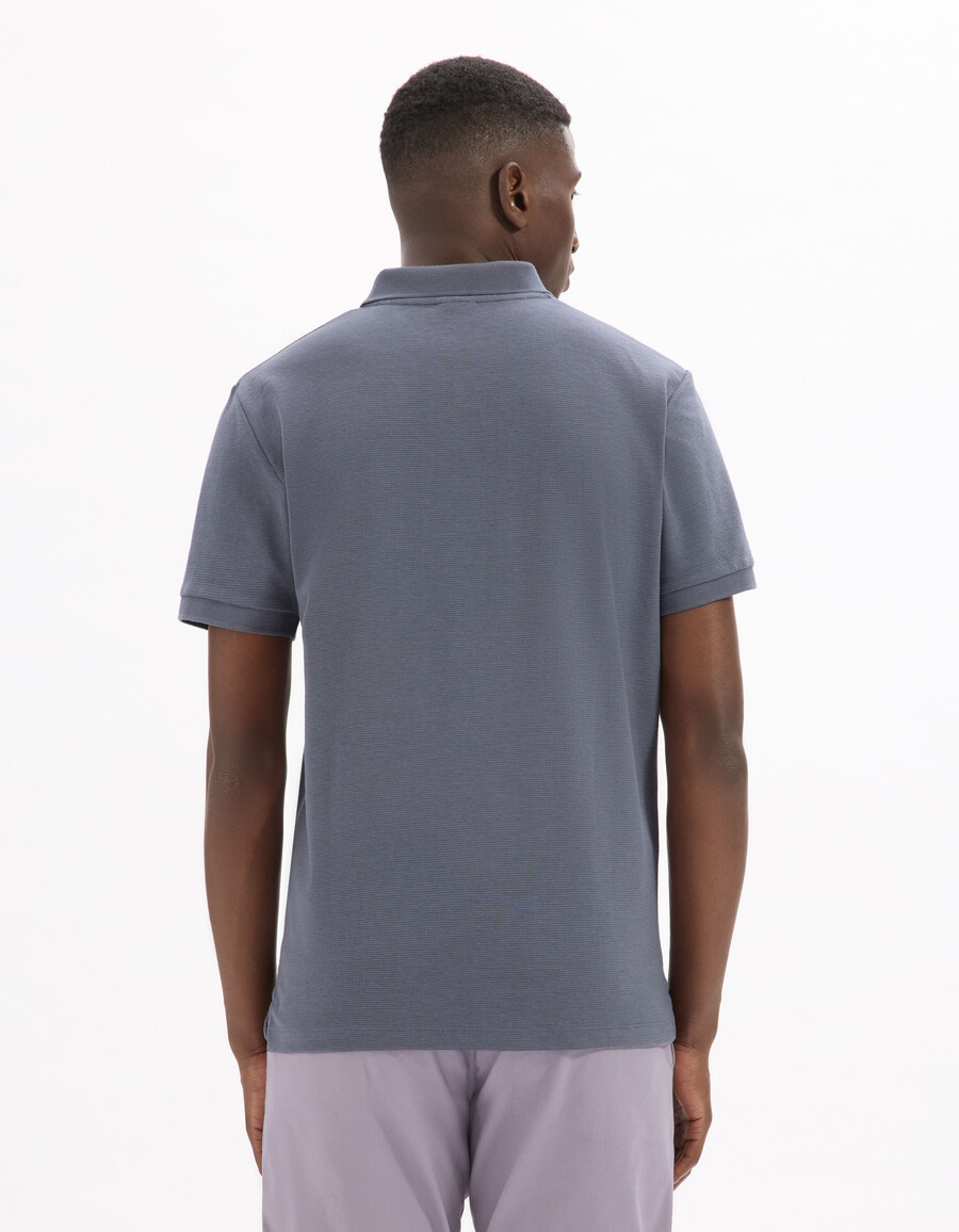 slim fit pikétröja bomullsblandning
