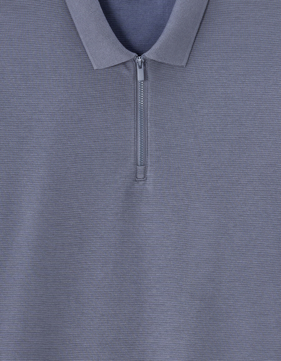 slim fit pikétröja bomullsblandning