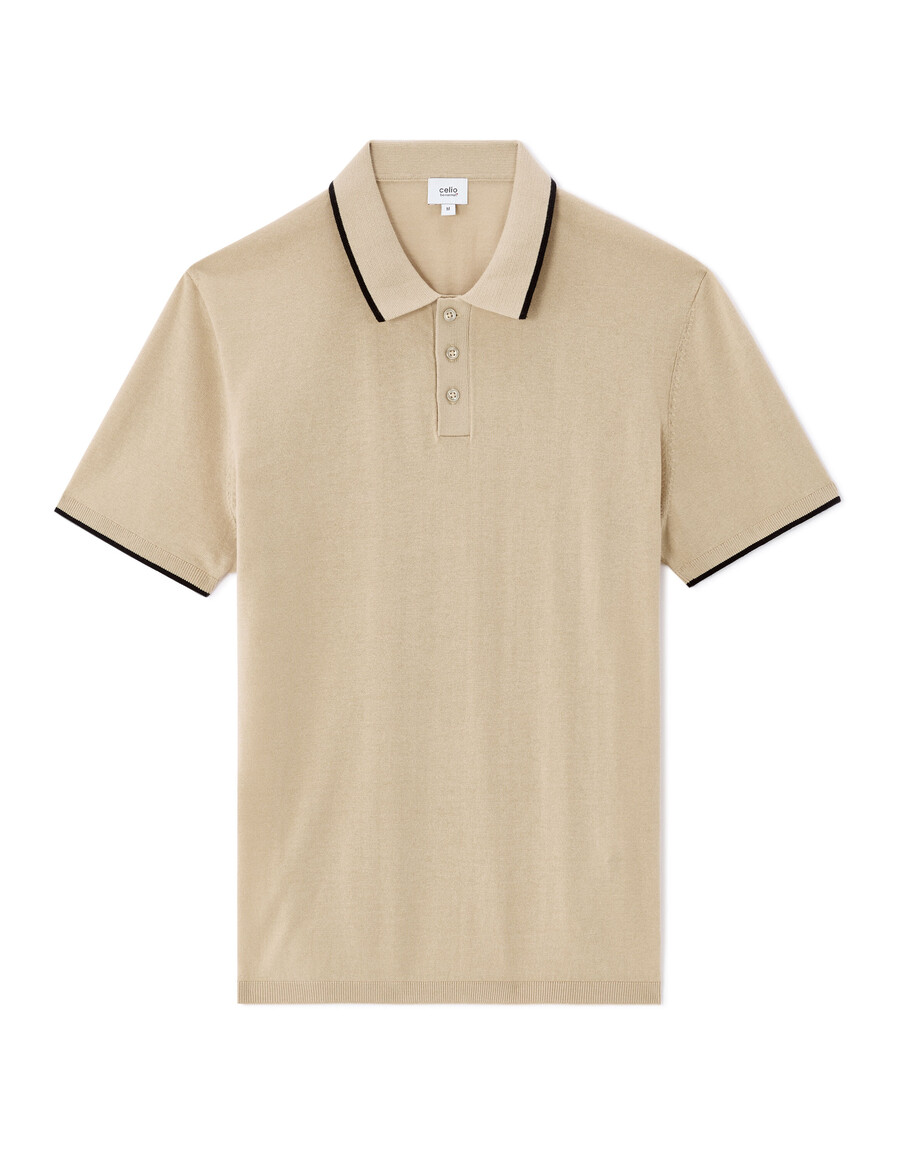 pikétröja med normal passform i elegant jersey