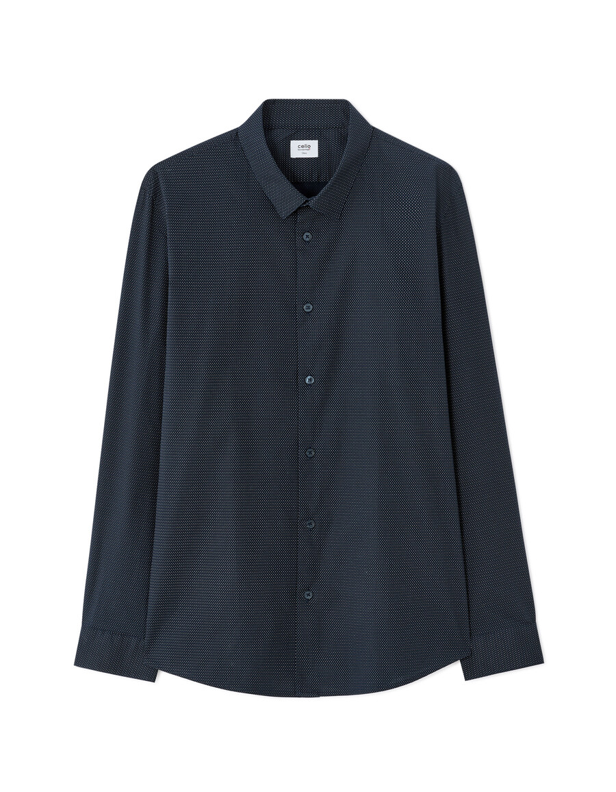 slim-fit mönstrad skjorta 100 bomull