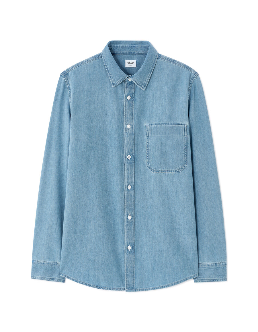 regular fit denimskjorta 100 bomull