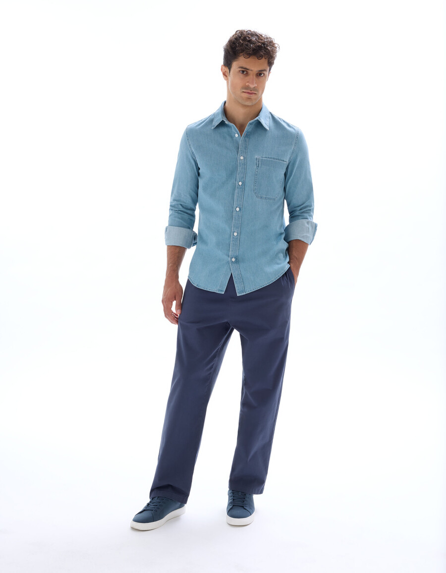 regular fit denimskjorta 100 bomull