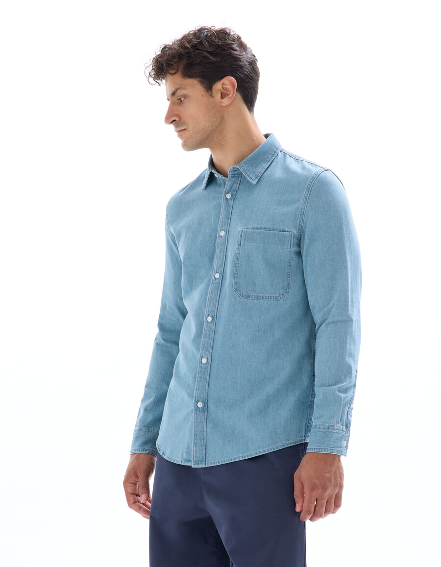 regular fit denimskjorta 100 bomull