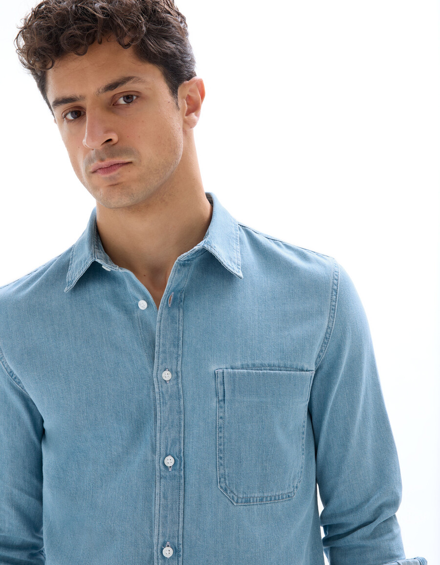regular fit denimskjorta 100 bomull