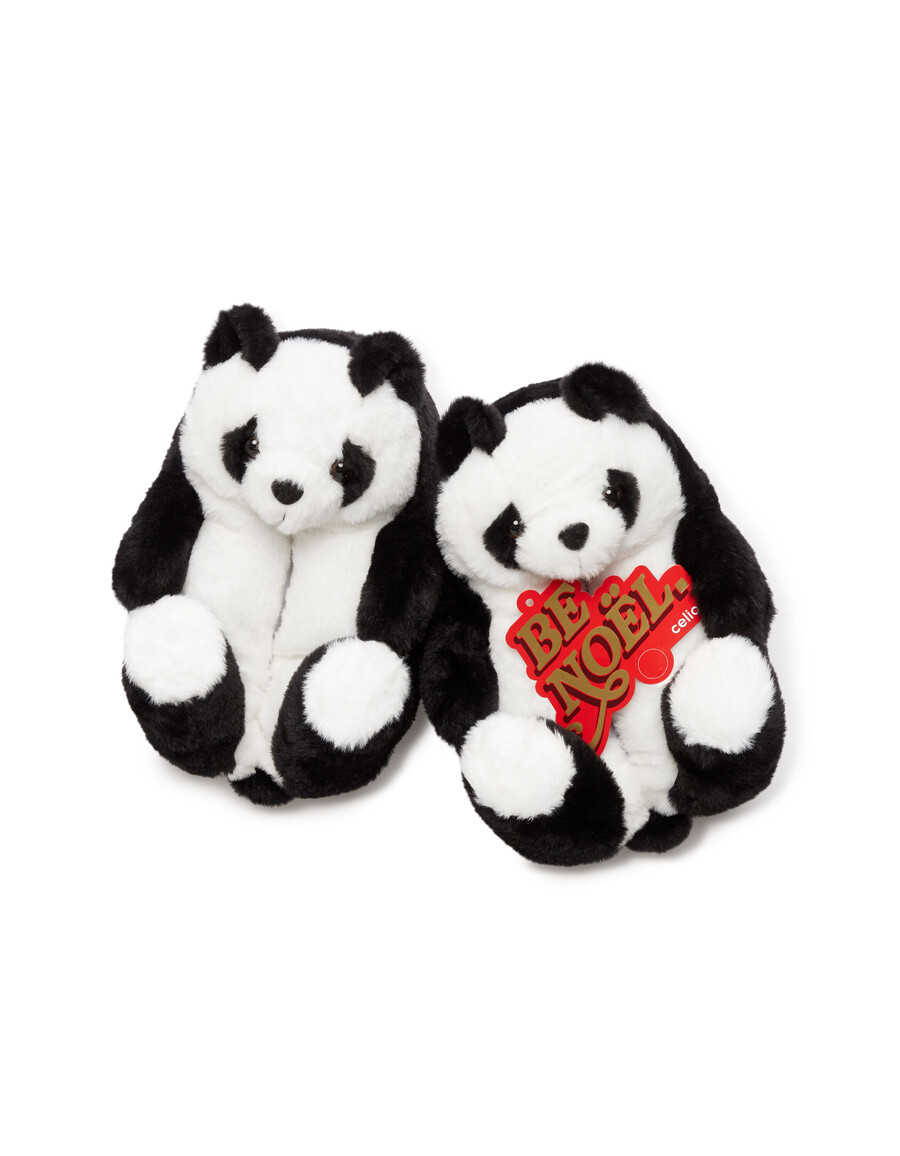 julpanda plysch tofflor