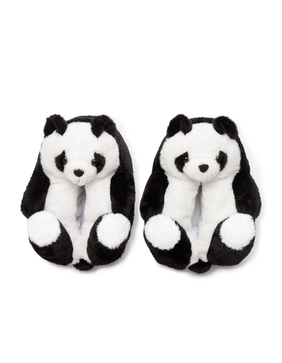 julpanda plysch tofflor