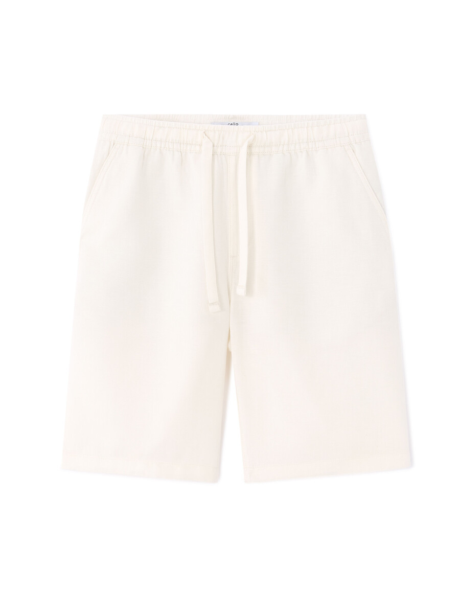 bermudashorts i tencel lyocell och linneblandning