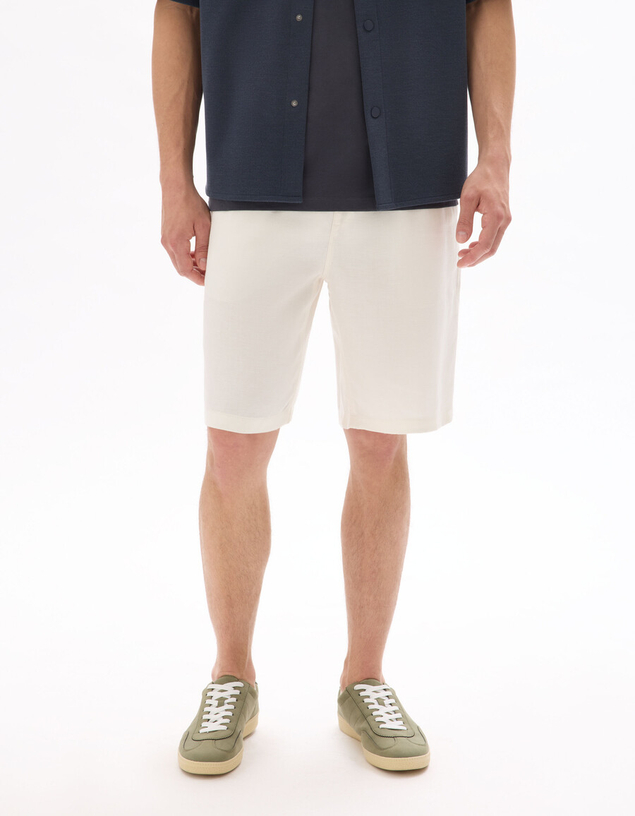 bermudashorts i tencel lyocell och linneblandning