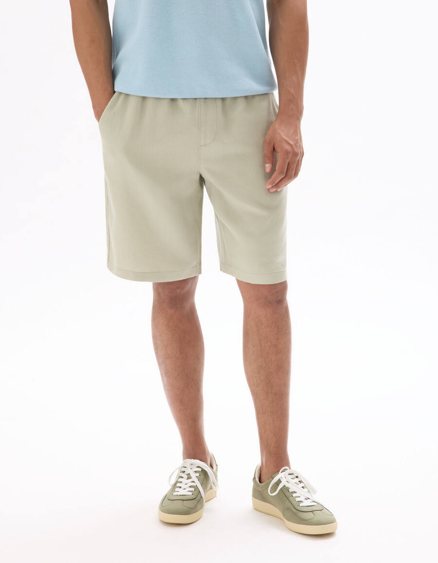bermudashorts i tencel lyocell och linneblandning