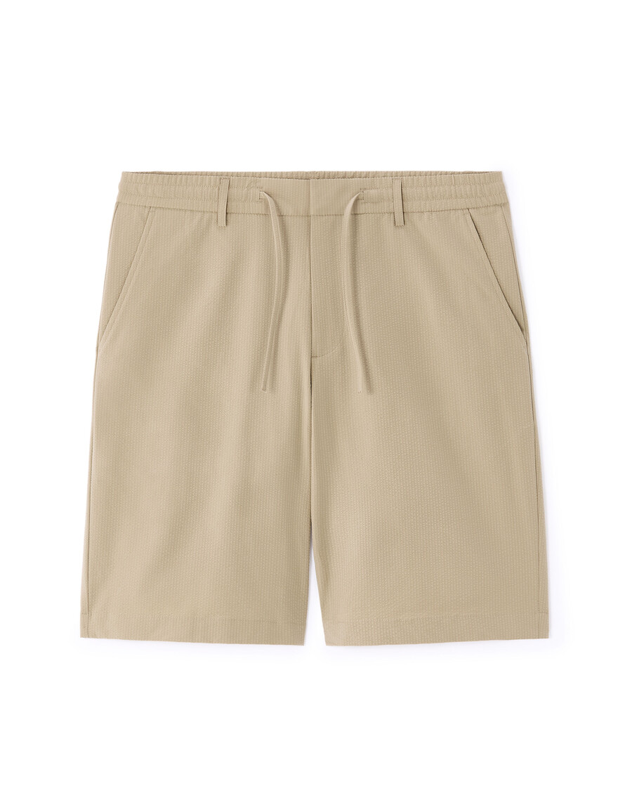 taupe seersucker bermudashorts