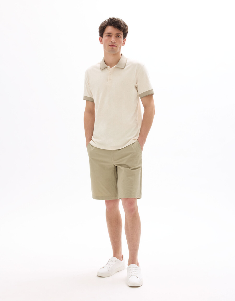 taupe seersucker bermudashorts