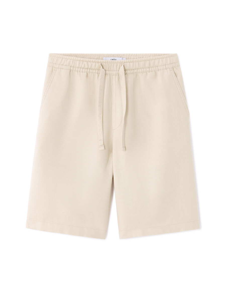 bermudashorts i tencel lyocell och linneblandning