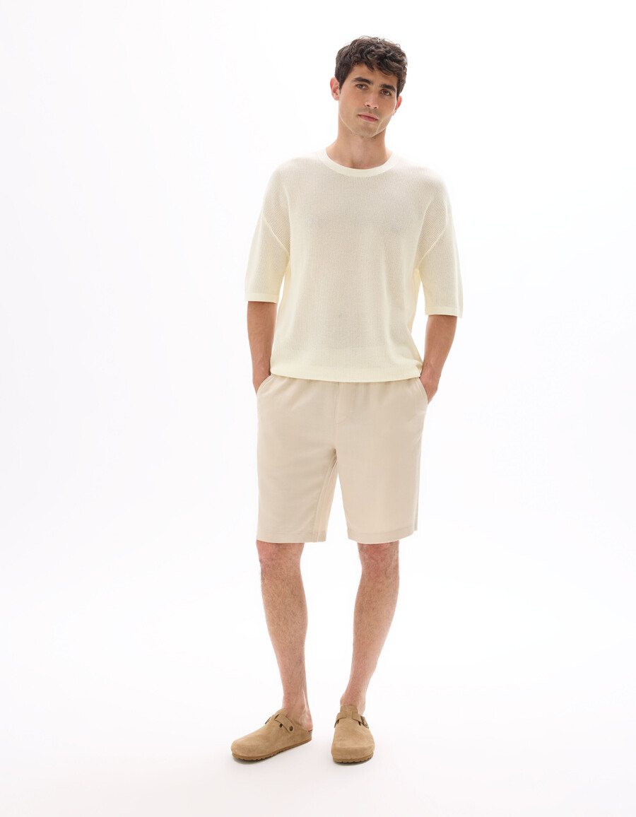 bermudashorts i tencel lyocell och linneblandning
