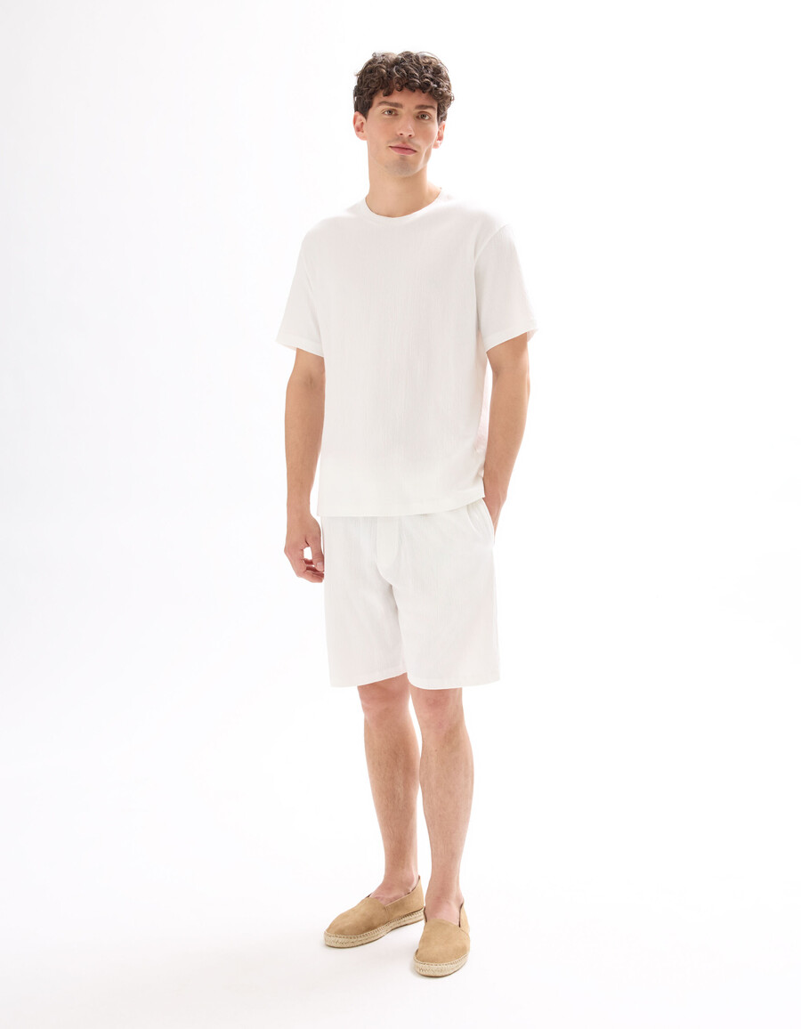 bermudashorts med dragsko i midjan stretchig bomull