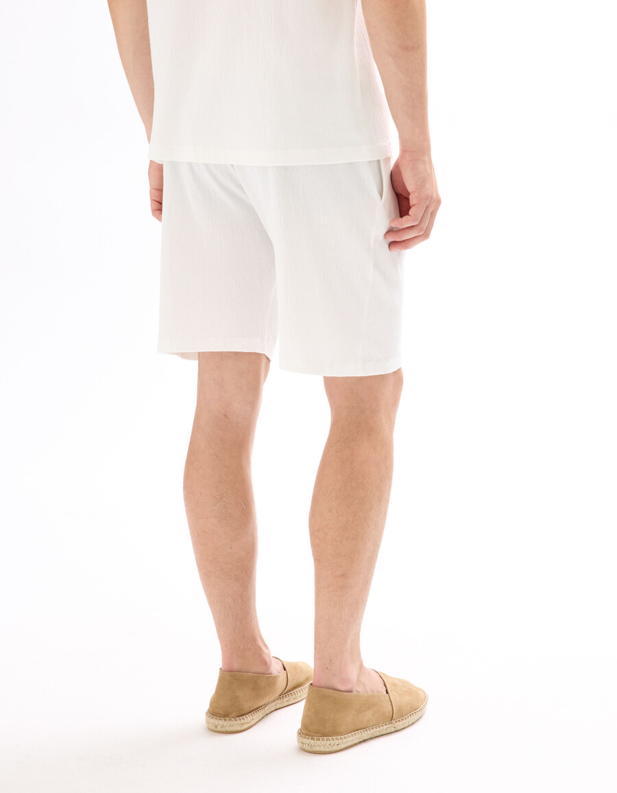 bermudashorts med dragsko i midjan stretchig bomull