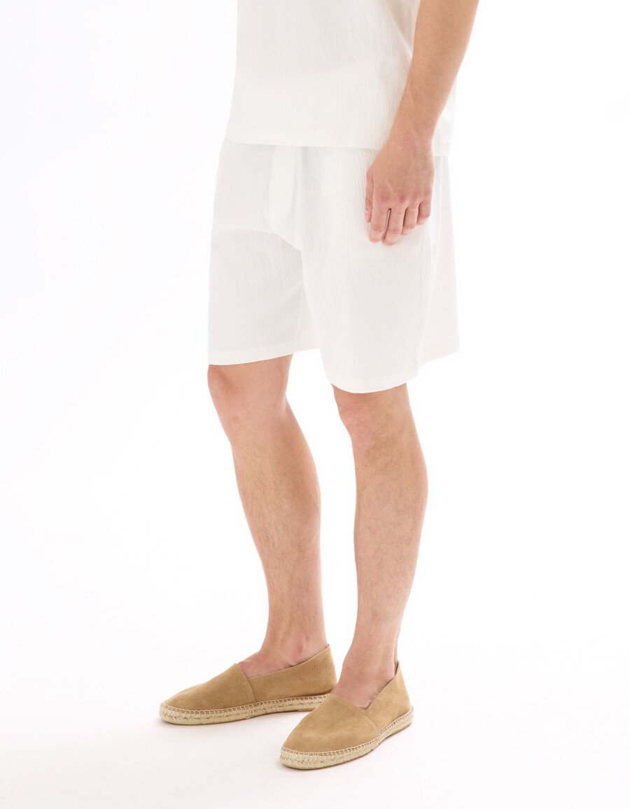 bermudashorts med dragsko i midjan stretchig bomull