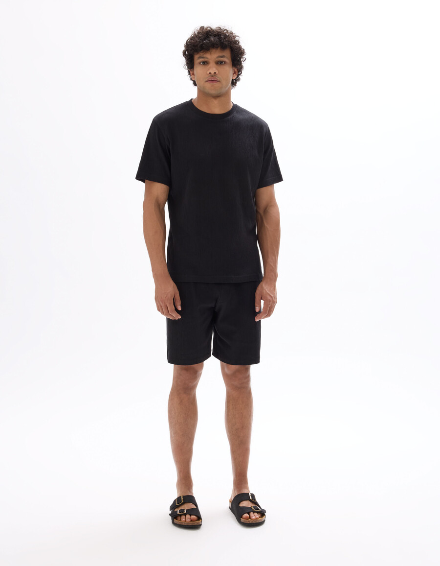 bermudashorts med dragsko i midjan stretchig bomull