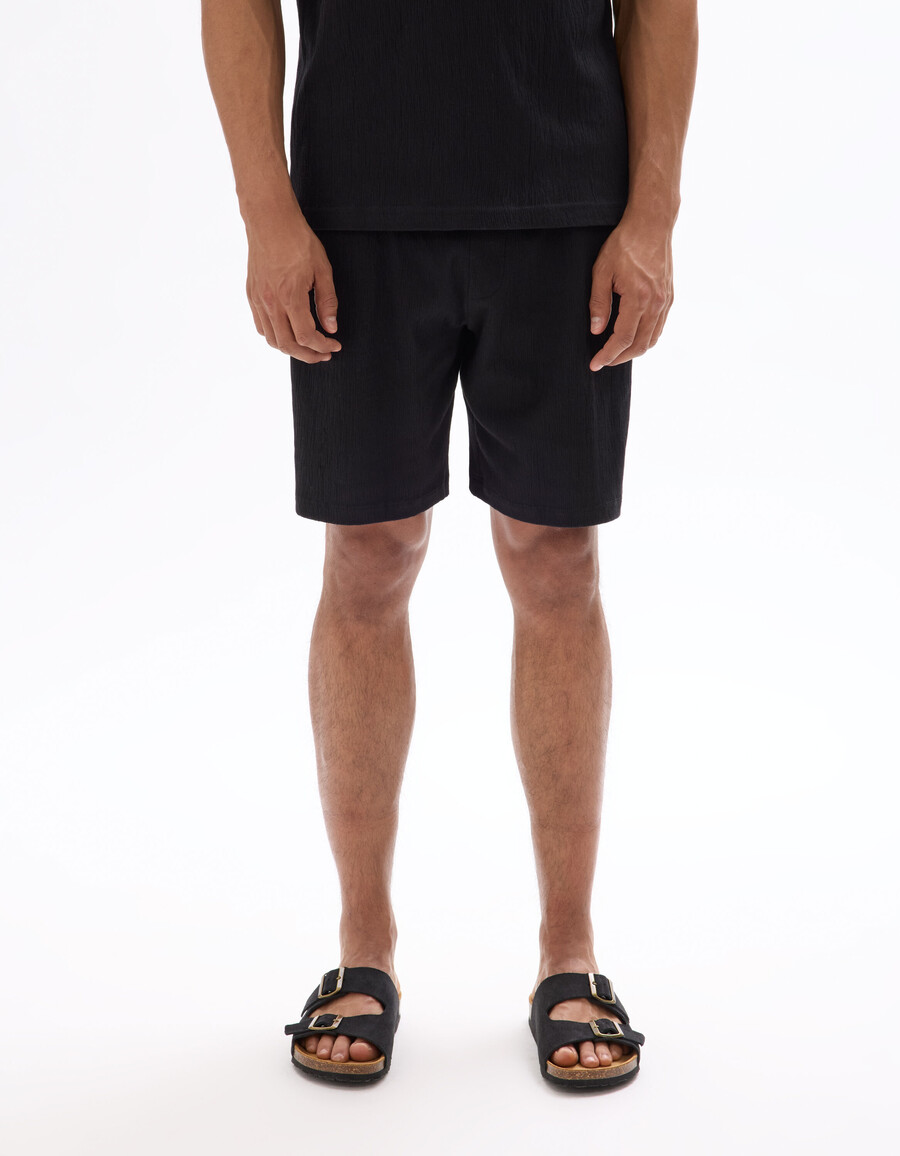 bermudashorts med dragsko i midjan stretchig bomull