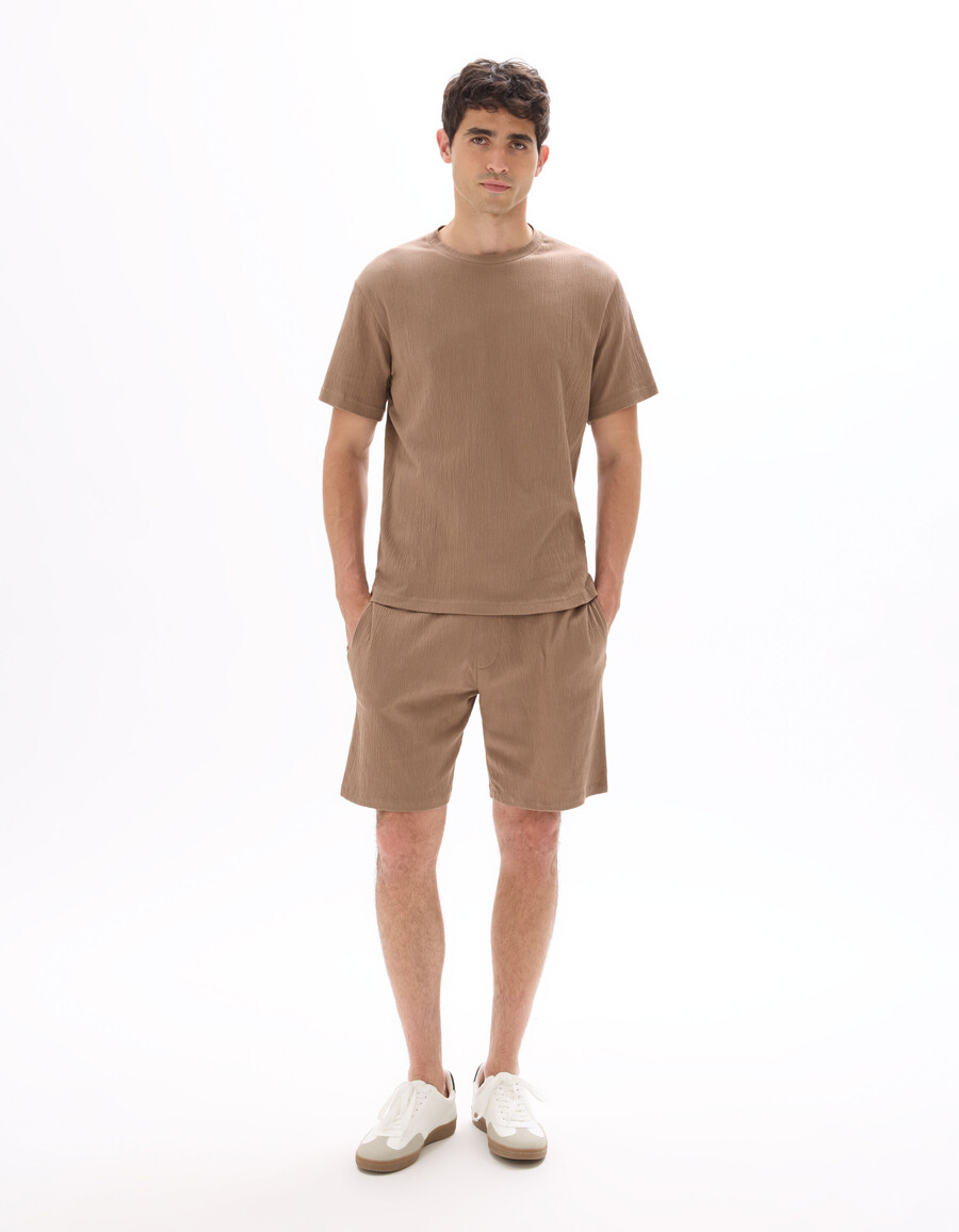 bermudashorts med dragsko i midjan stretchig bomull