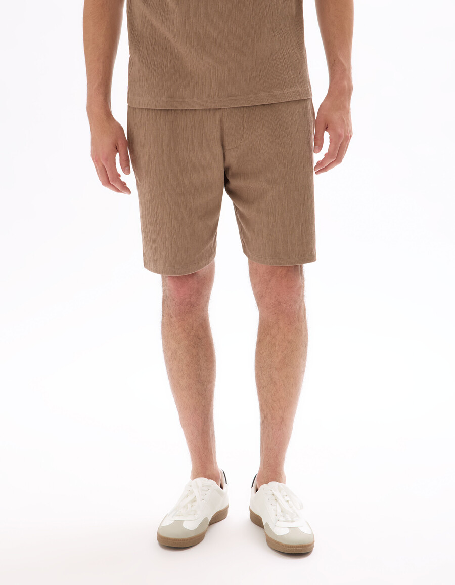 bermudashorts med dragsko i midjan stretchig bomull