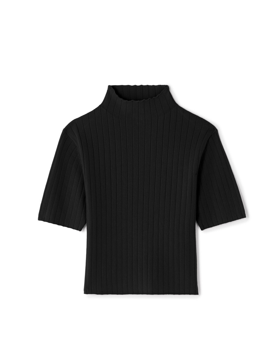 ribbad stickad kort topp