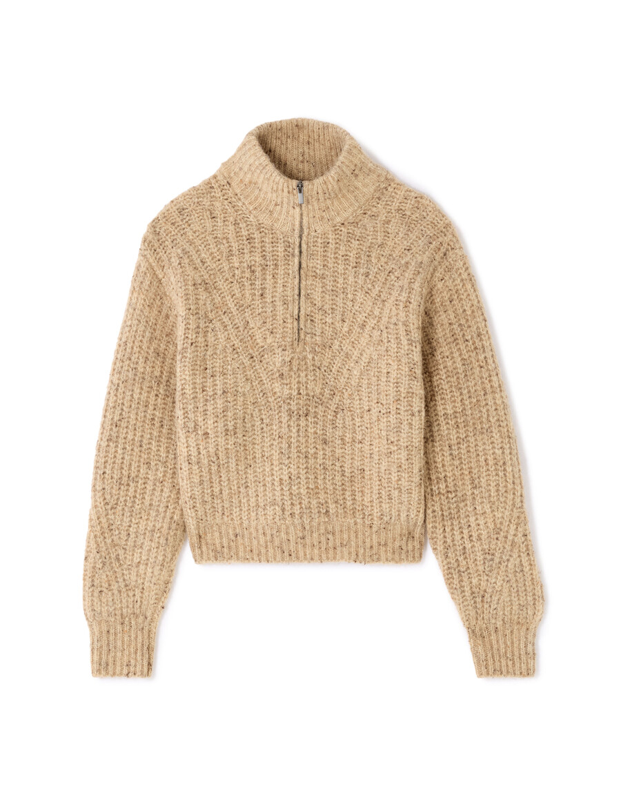 beige stickad truckertröja