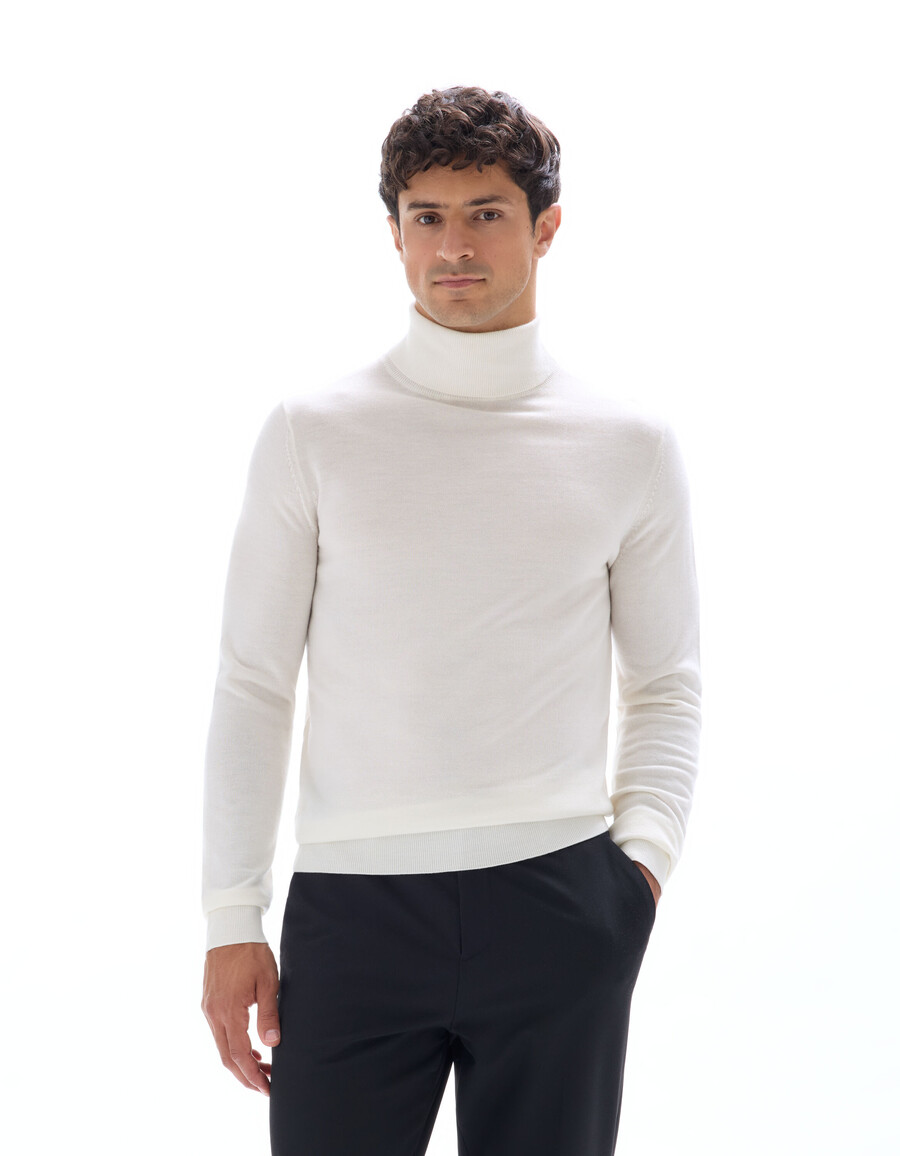 slim-fit polotröja 100 merinoull