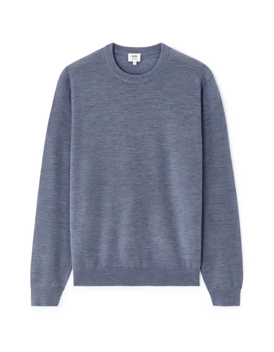 rundringad tröja 100 merinoull